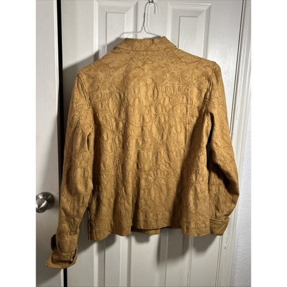 Coldwater Creek Womens Brown Cotton Stretch Embroidered Jacket Size XL - Picture 6 of 6